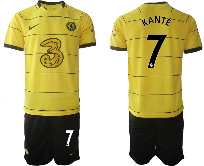 Men 2021-2022 Club Chelsea away yellow #7 Soccer Jersey->chelsea jersey->Soccer Club Jersey